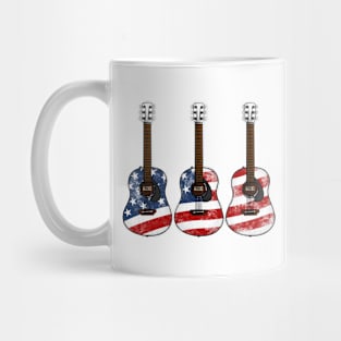 Acoustic Guitar USA Flag Patriotic Guitarist 4th July Mug